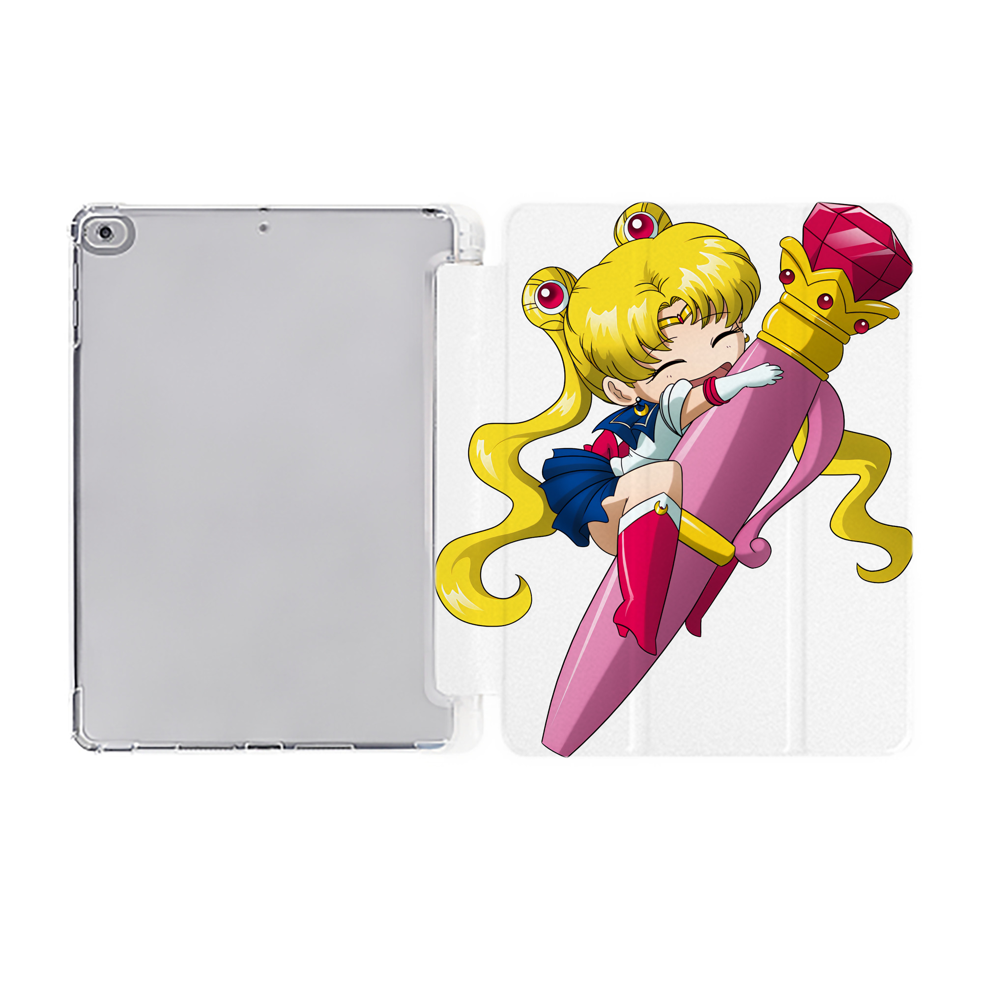 （画像用） 美少女戦士セーラームーン 月野 うさぎ つきの うさぎ Sailor Moon Tsukino Usagi IPad ケース ペン収納付き 三つ折りスタンド PUレザー×シリコン 対応機種9.5/10.5/10.9インチ